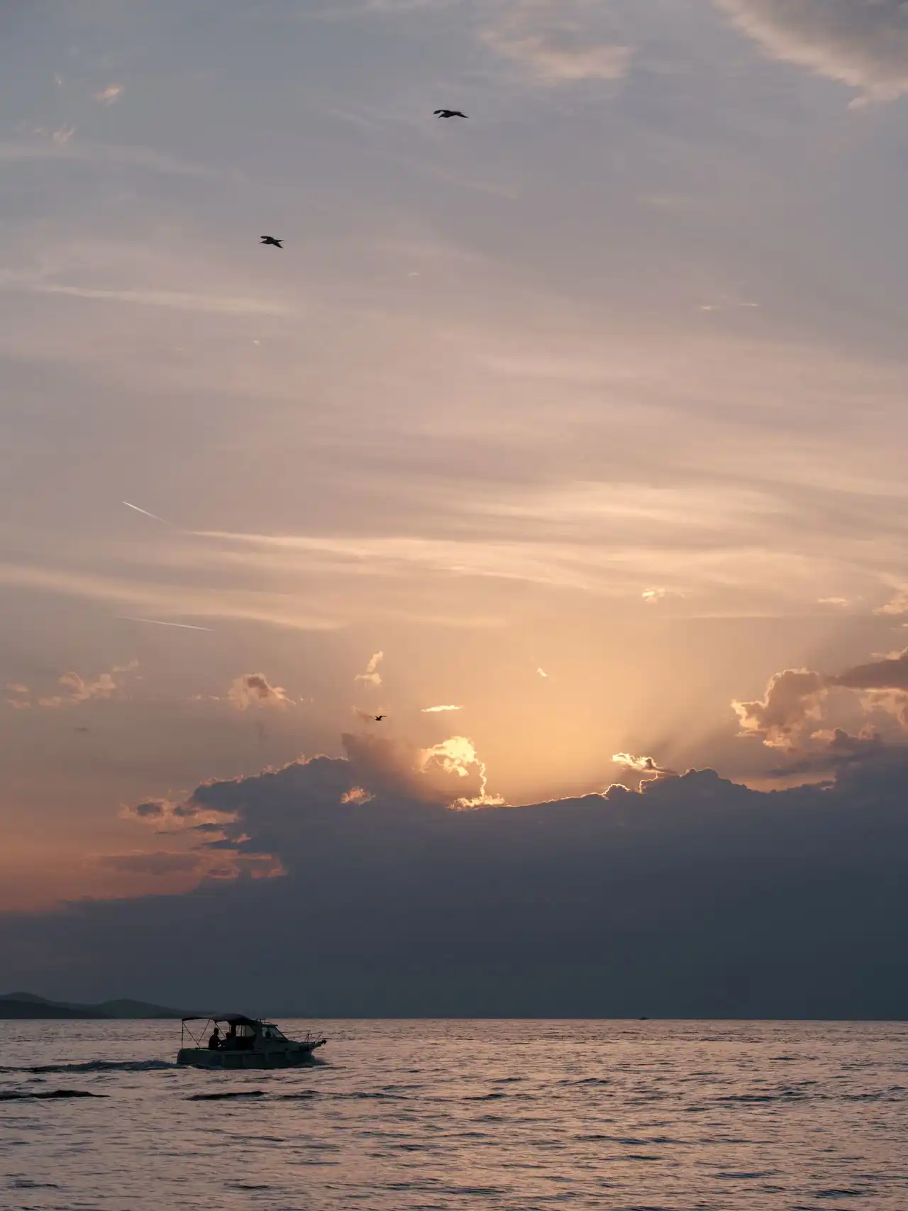 Coucher de soleil depuis l'orgue marin à Zadar