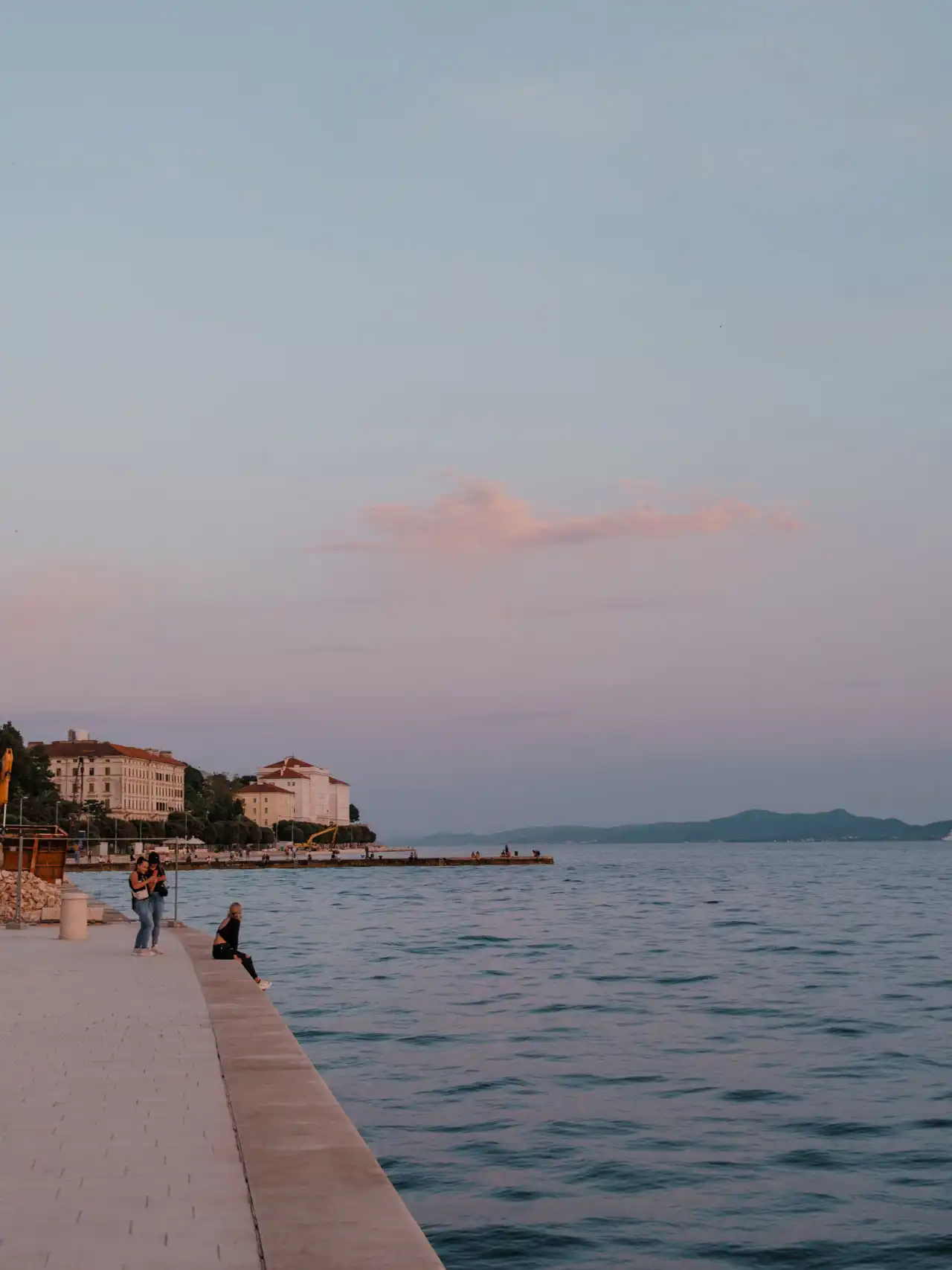 Coucher de soleil depuis l'orgue marin à Zadar