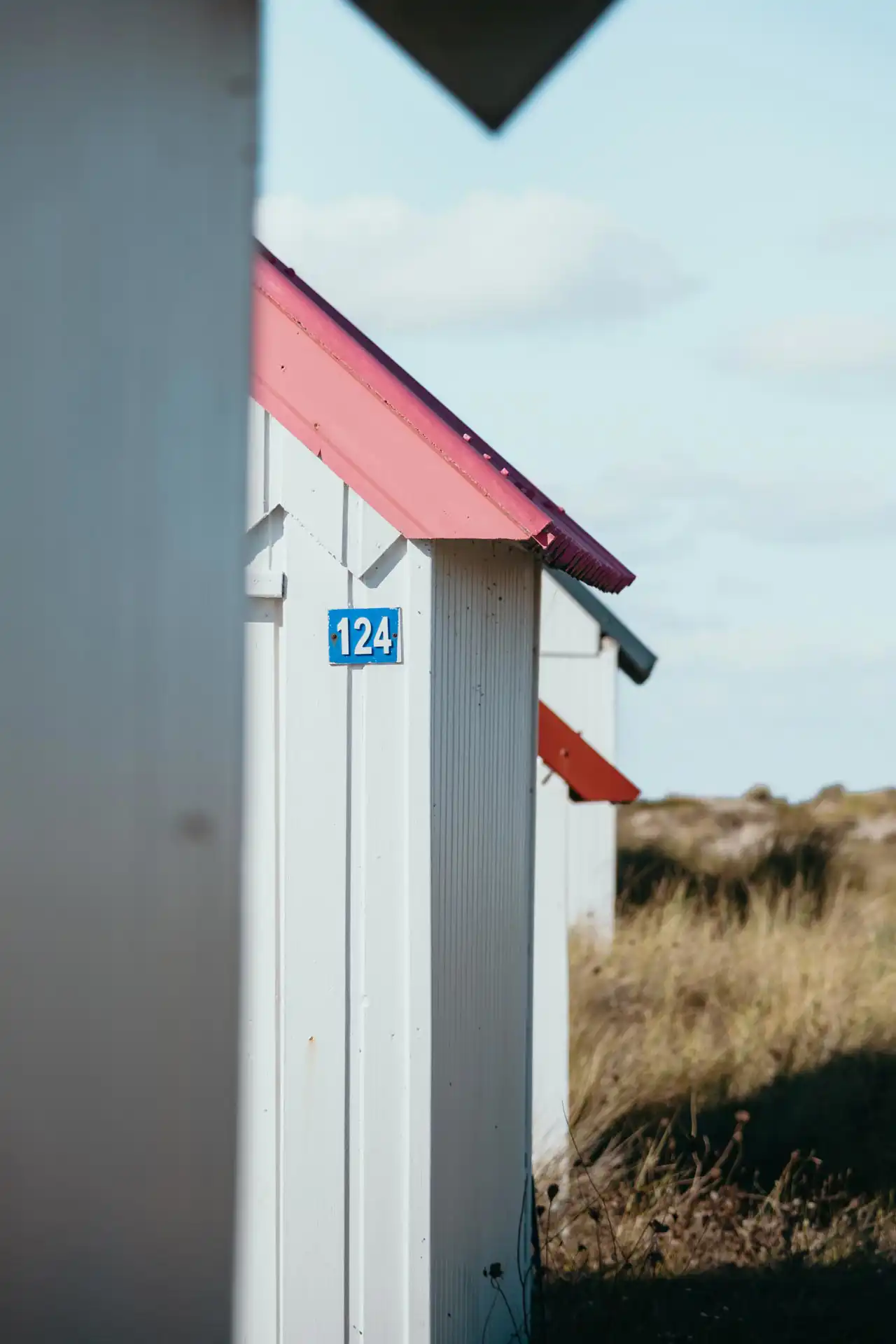 Cabine de plage de Gouville-sur-Mer dans la Manche en Normandie