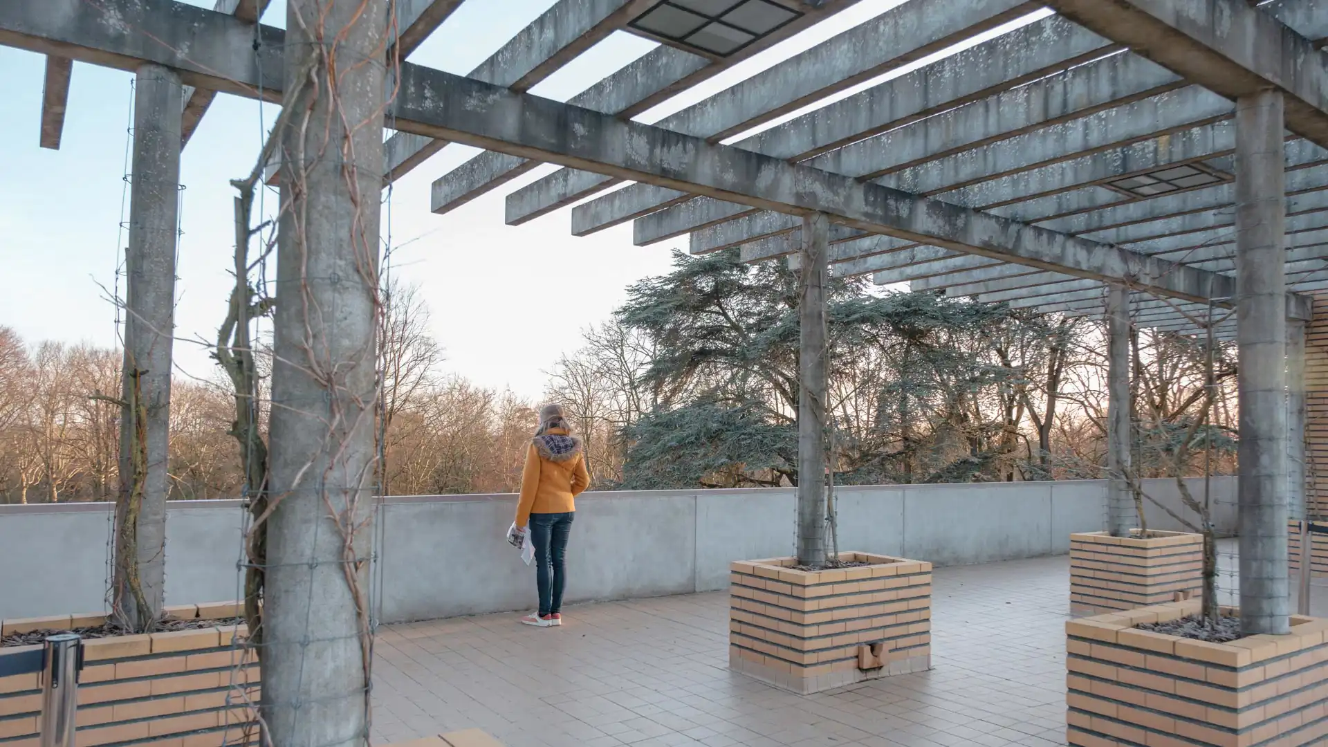 Terrasse avec pergola de la Villa Cavrois 