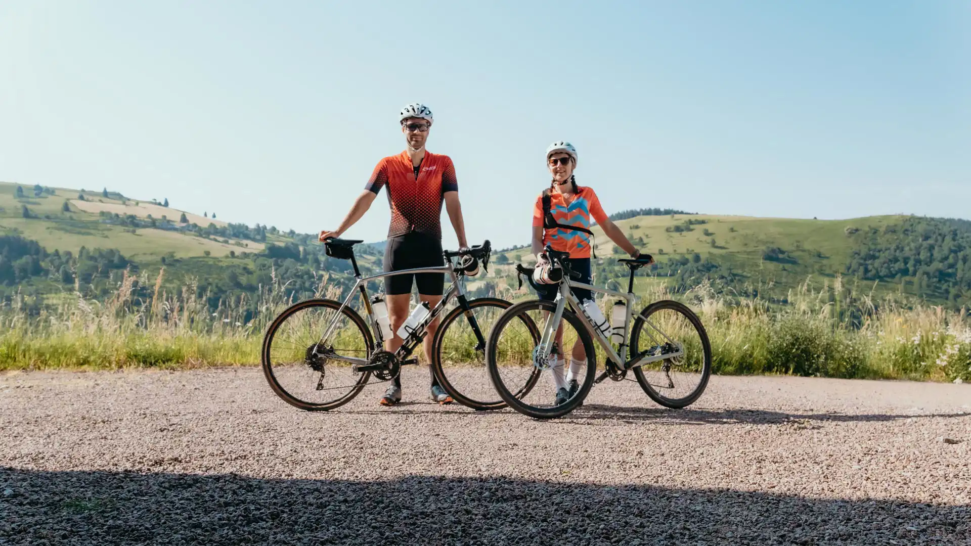 Estelle et Romain et leurs vélo